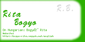 rita bogyo business card